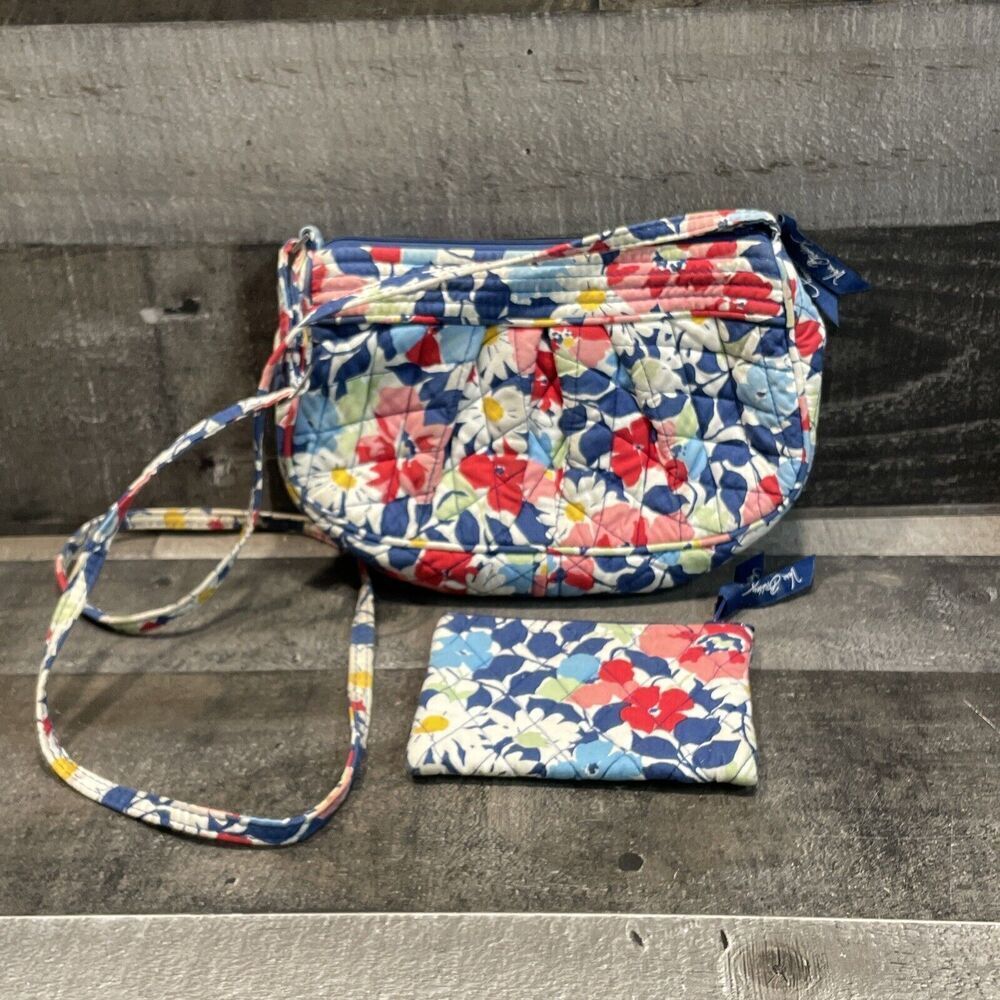 Vintage Summer Shoulder Bag Vera Bradley Crossbody Small W/ Coin Purse